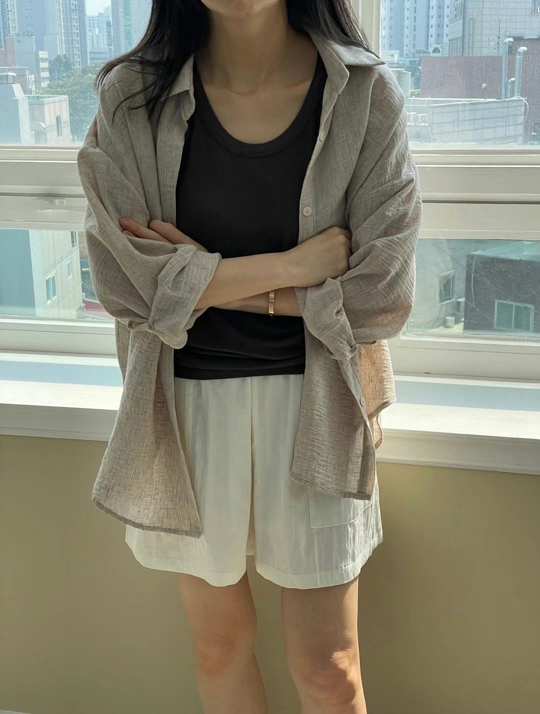 1mm東大門㊣實拍女士新款25春夏人氣時尚休閑真品襯衫蕾絲衫1mm襯衫/蕾絲衫
