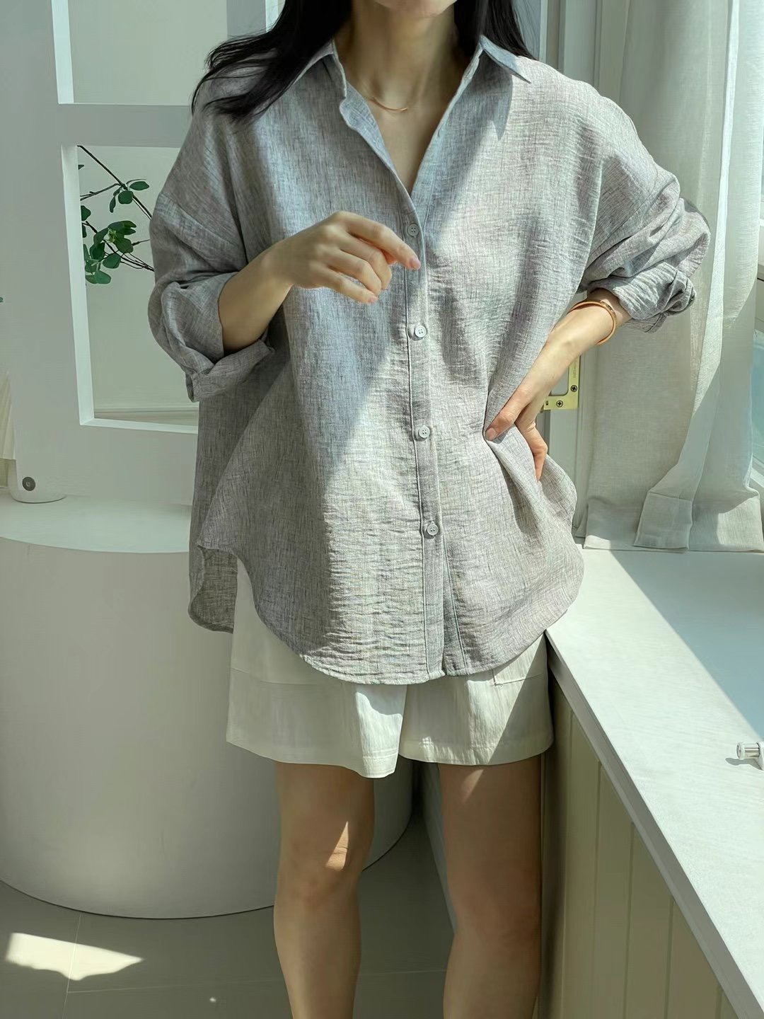1mm東大門㊣實拍女士新款25春夏人氣時尚休閑真品襯衫蕾絲衫1mm襯衫/蕾絲衫