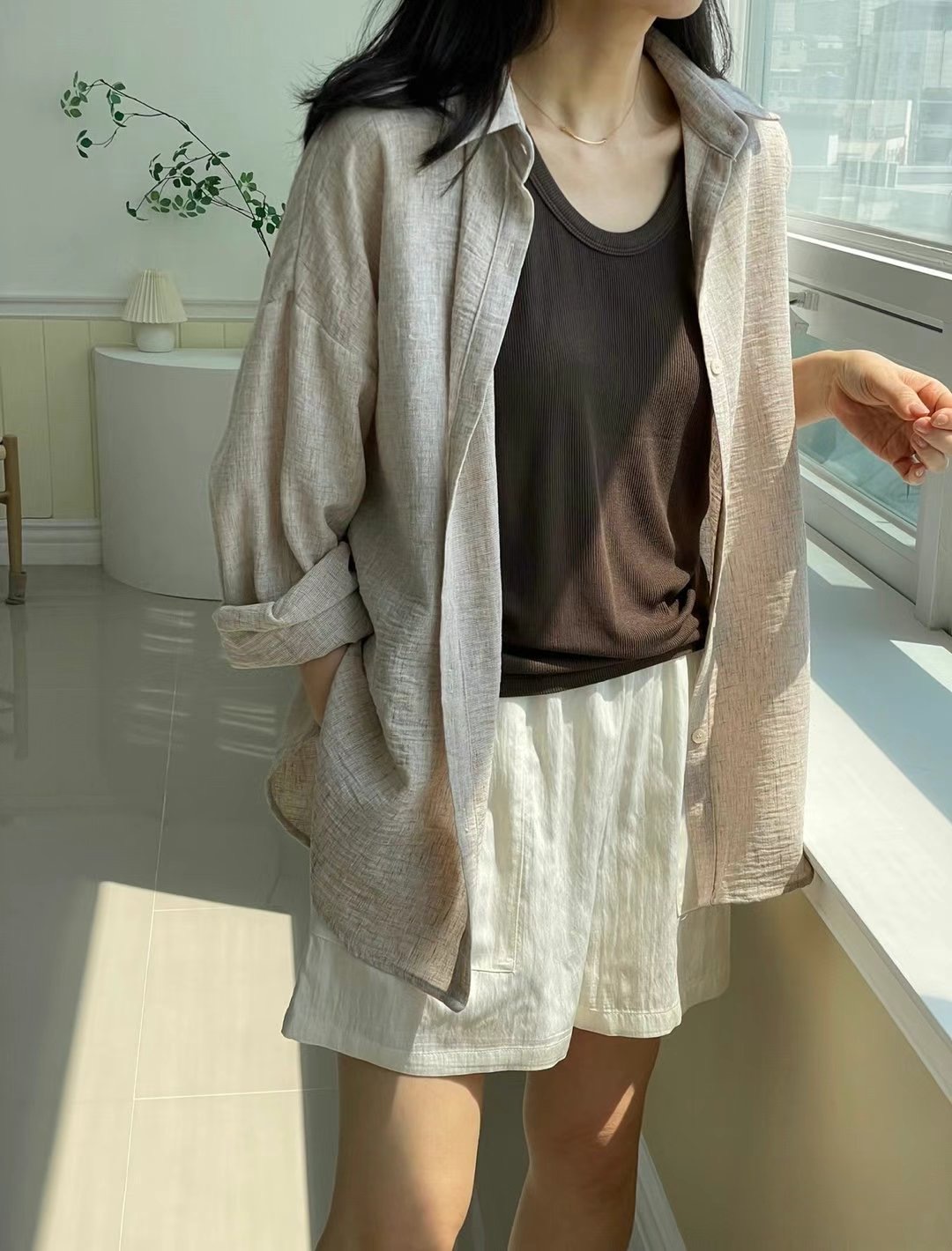 1mm東大門㊣實拍女士新款25春夏人氣時尚休閑真品襯衫蕾絲衫1mm襯衫/蕾絲衫圖色1