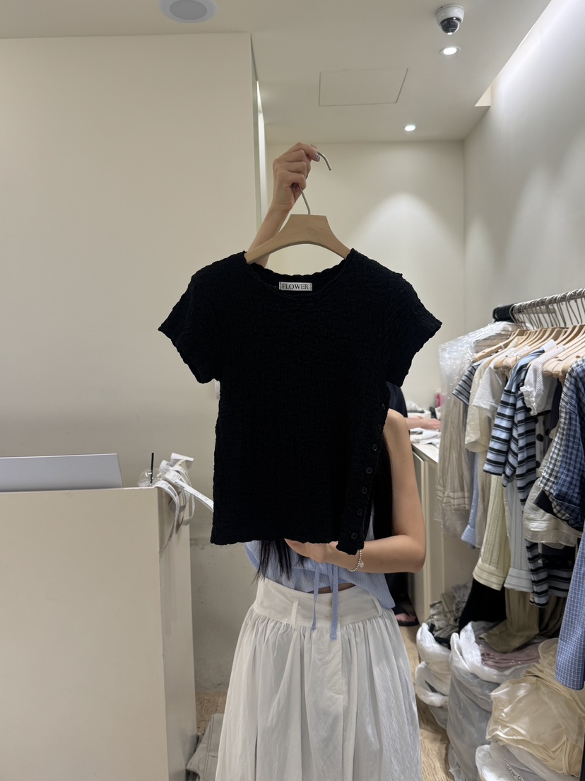 FLOWER-L東大門㊣代購女士新品人氣25春夏職業休閑推薦T恤FLOWERT恤圖色2