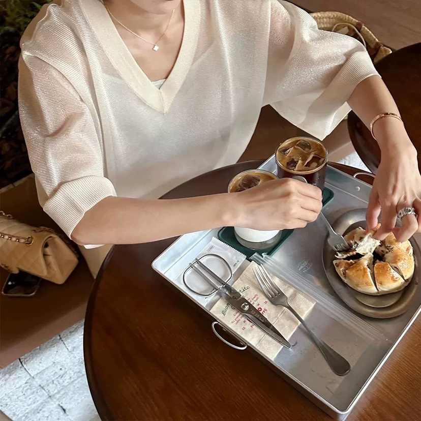 PRIVIE東大門㊣直郵女裝新品25春夏時尚推薦職業人氣針織衫V領PRIVIE針織衫圖色3