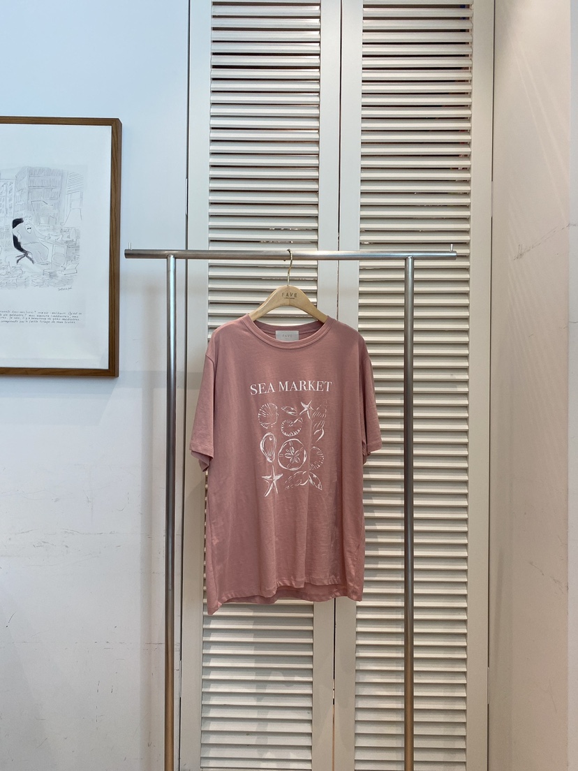 FAVE-L東大門㊣實拍女士新款熱賣休閑職業人氣25春夏真品T恤FAVE-LT恤圖色2