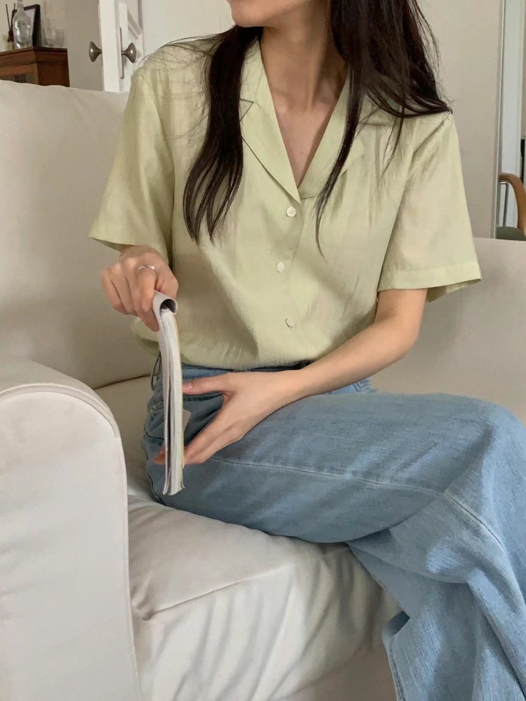 LIBRE東大門㊣直郵女裝新款真品熱賣人氣時尚推薦襯衫蕾絲衫HAY KNOCK襯衫/蕾絲衫圖色2