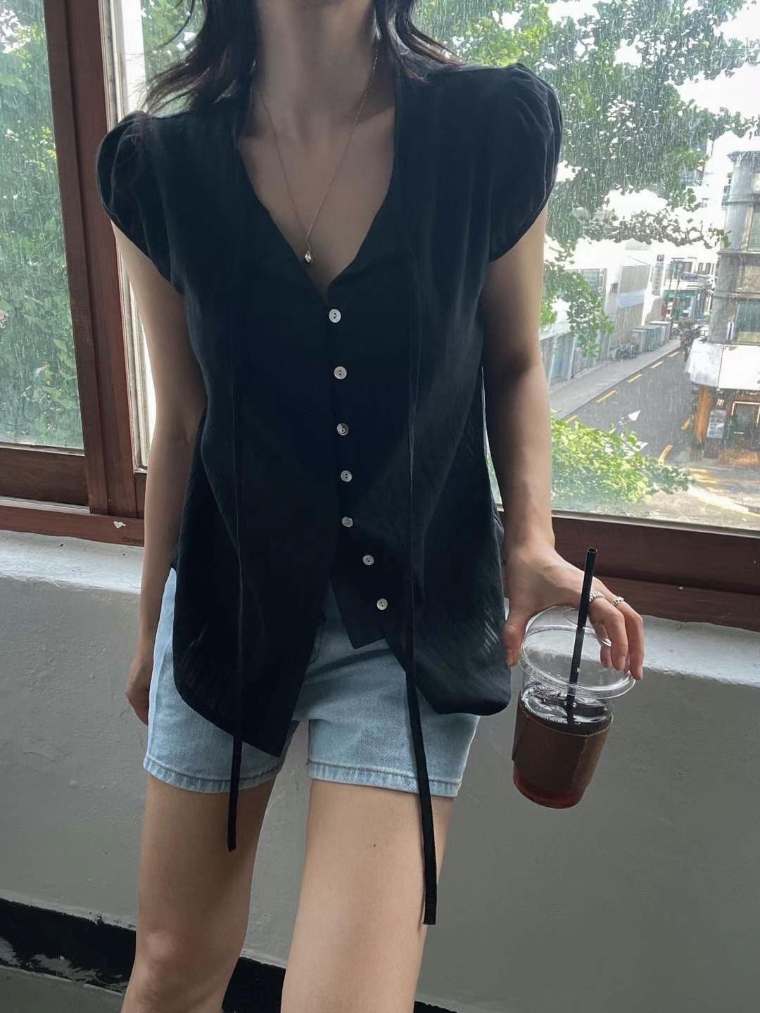 AWESOME-TB1韓國代購㊣女裝新款人氣職業休閑時尚襯衫蕾絲衫AWESOME-TB1襯衫/蕾絲衫