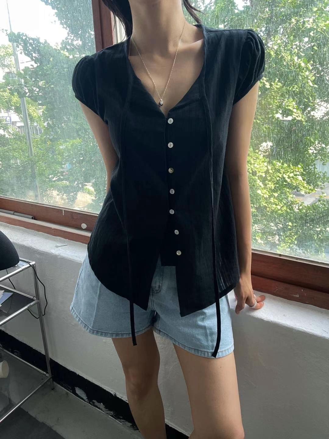 AWESOME-TB1韓國代購㊣女裝新款人氣職業休閑時尚襯衫蕾絲衫AWESOME-TB1襯衫/蕾絲衫圖色2