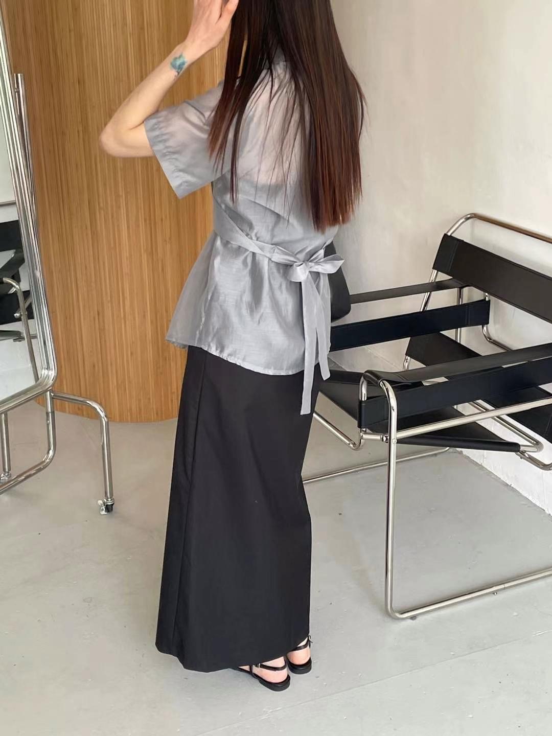 AWESOME-TB1韓國代購㊣女裝新品休閑推薦25春夏襯衫蕾絲衫AWESOME-TB1襯衫/蕾絲衫