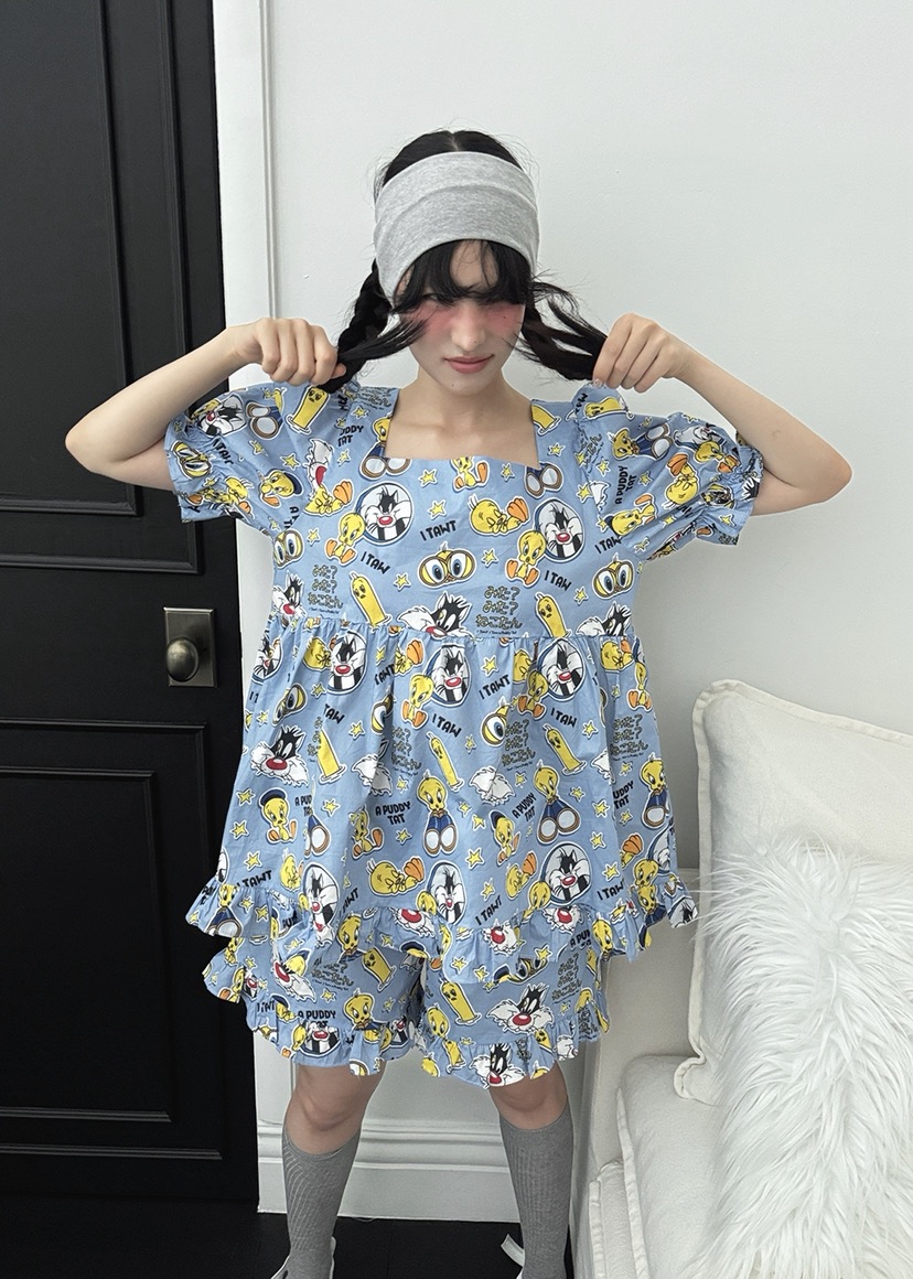 OURWAVE/OUR ROOM東大門㊣直郵女裝新品休閑推薦睡衣兩件套Our Wave/Our Room睡衣