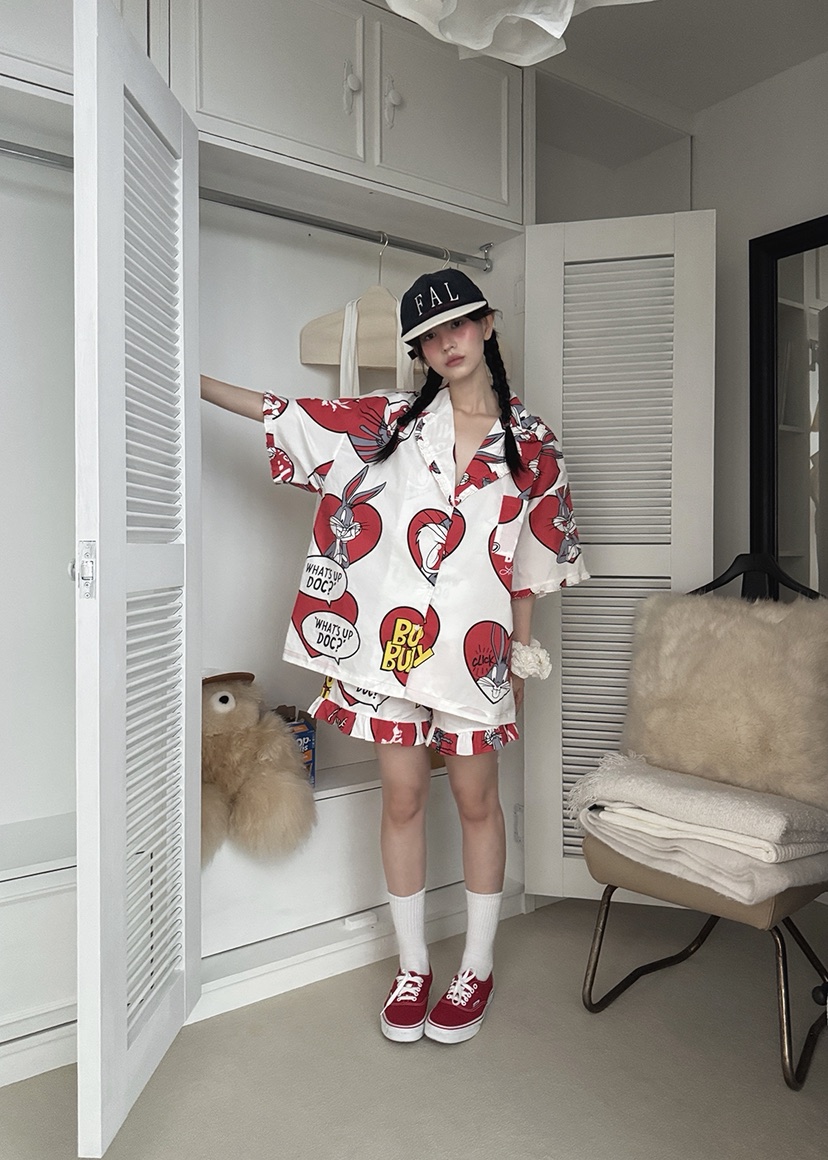 OURWAVE/OUR ROOM東大門㊣代購女士新品熱賣睡衣兩件套兔子套裝Our Wave/Our Room睡衣