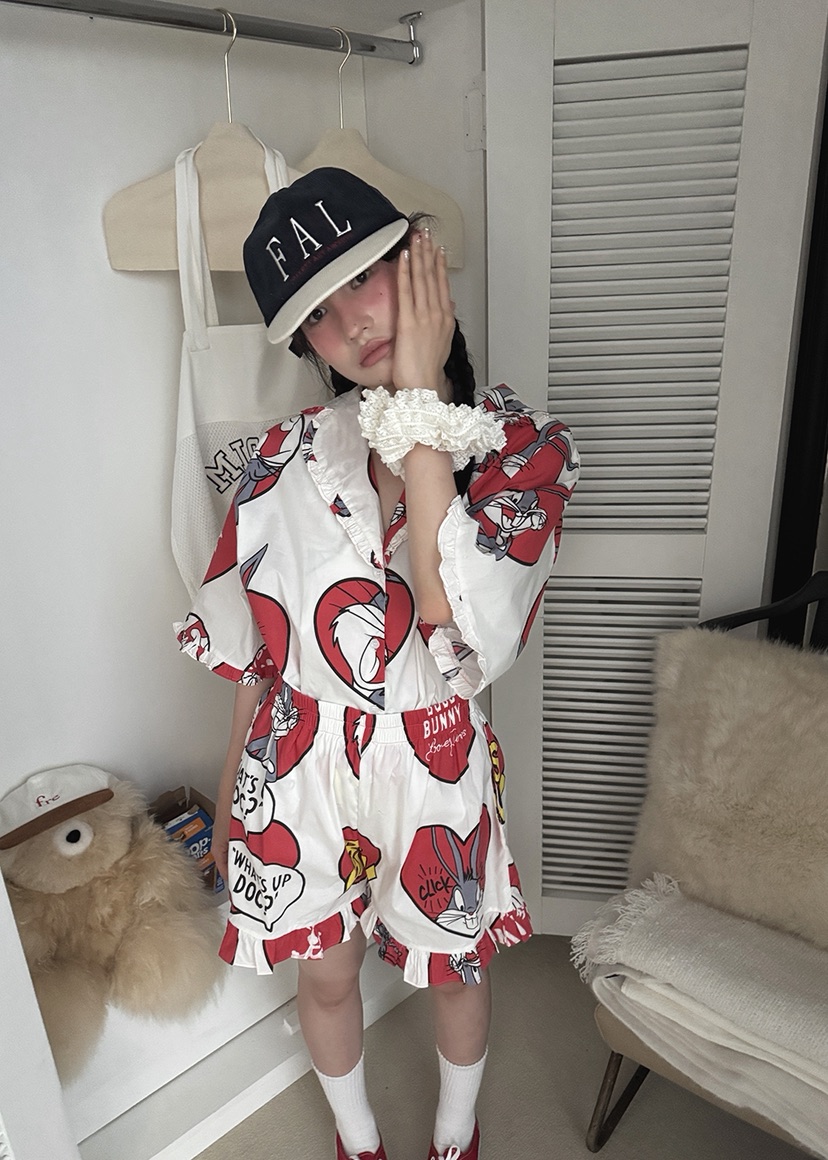 OURWAVE/OUR ROOM東大門㊣代購女士新品熱賣睡衣兩件套兔子套裝Our Wave/Our Room睡衣