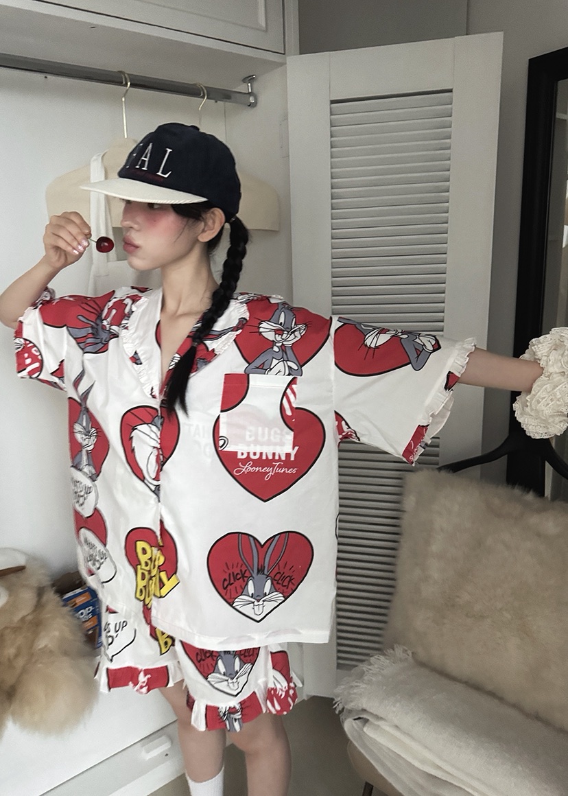 OURWAVE/OUR ROOM東大門㊣代購女士新品熱賣睡衣兩件套兔子套裝Our Wave/Our Room睡衣