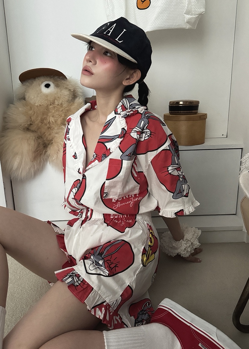 OURWAVE/OUR ROOM東大門㊣代購女士新品熱賣睡衣兩件套兔子套裝Our Wave/Our Room睡衣
