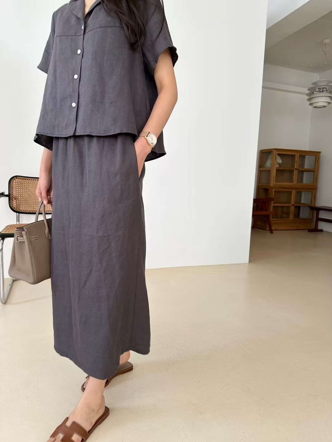 KIND-카인드-OT東大門㊣直郵女士新品時尚25春夏長裙亞麻KIND-ot長裙圖色2