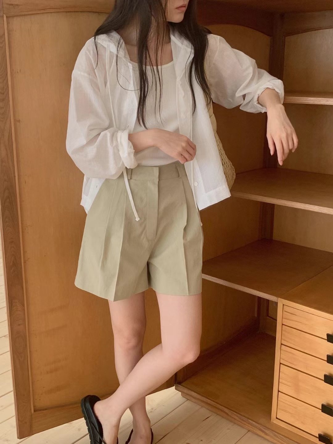 LIBRE東大門㊣代購女士新款職業推薦真品時尚襯衫蕾絲衫兜帽HAY KNOCK襯衫/蕾絲衫