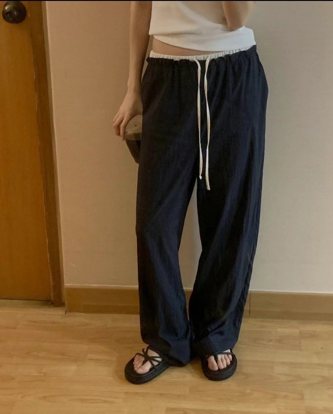 LIBRE韓國代購㊣女士新款休閑時尚推薦真品人氣25春夏休閑褲HAY KNOCK休閑褲圖色2