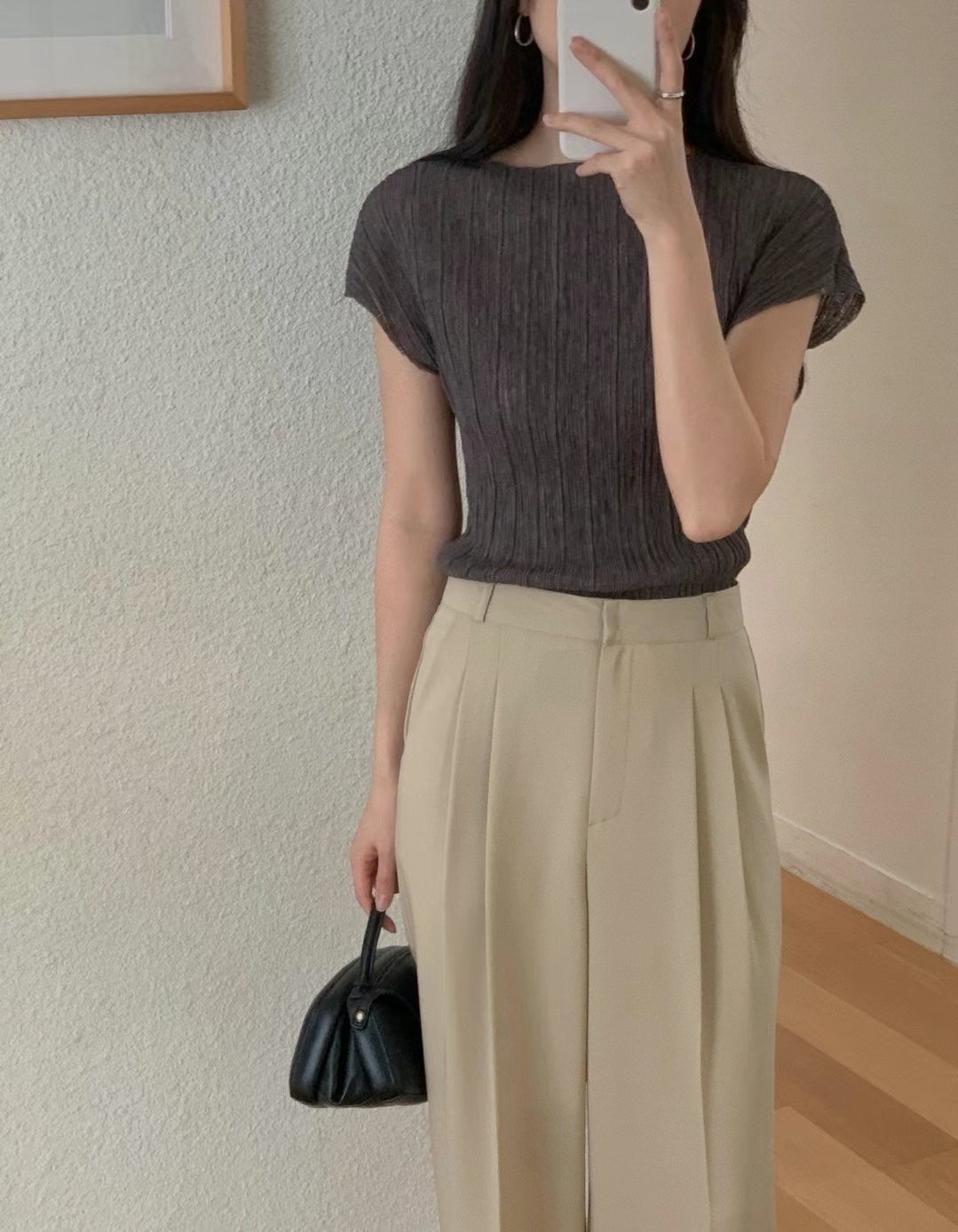 LIBRE韓國代購㊣女裝新款25春夏職業休閑人氣真品襯衫蕾絲衫HAY KNOCK襯衫/蕾絲衫圖色3