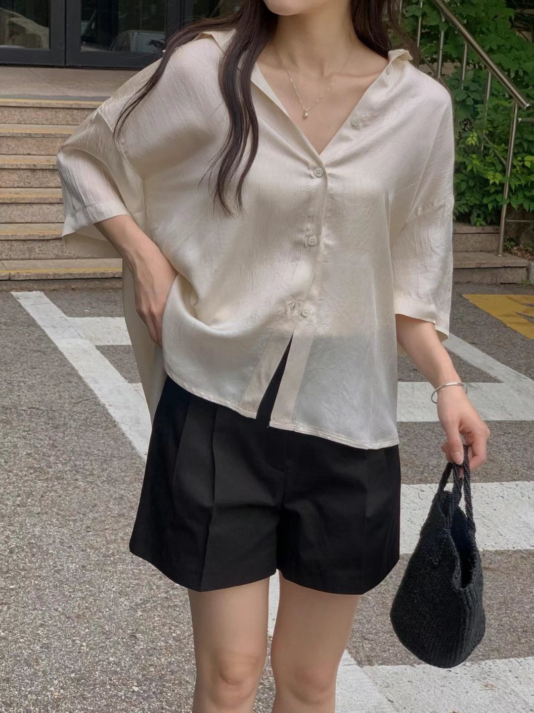 LIBRE東大門㊣直郵女裝新品熱賣時尚職業推薦真品襯衫蕾絲衫HAY KNOCK襯衫/蕾絲衫圖色1