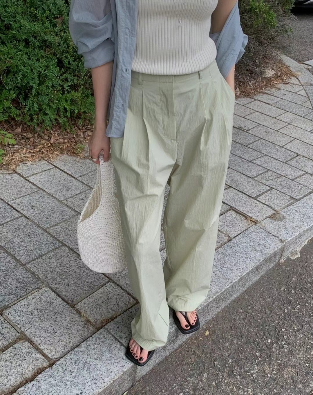 LIBRE東大門㊣直郵女裝新款25春夏人氣職業時尚推薦真品休閑褲HAY KNOCK休閑褲圖色2