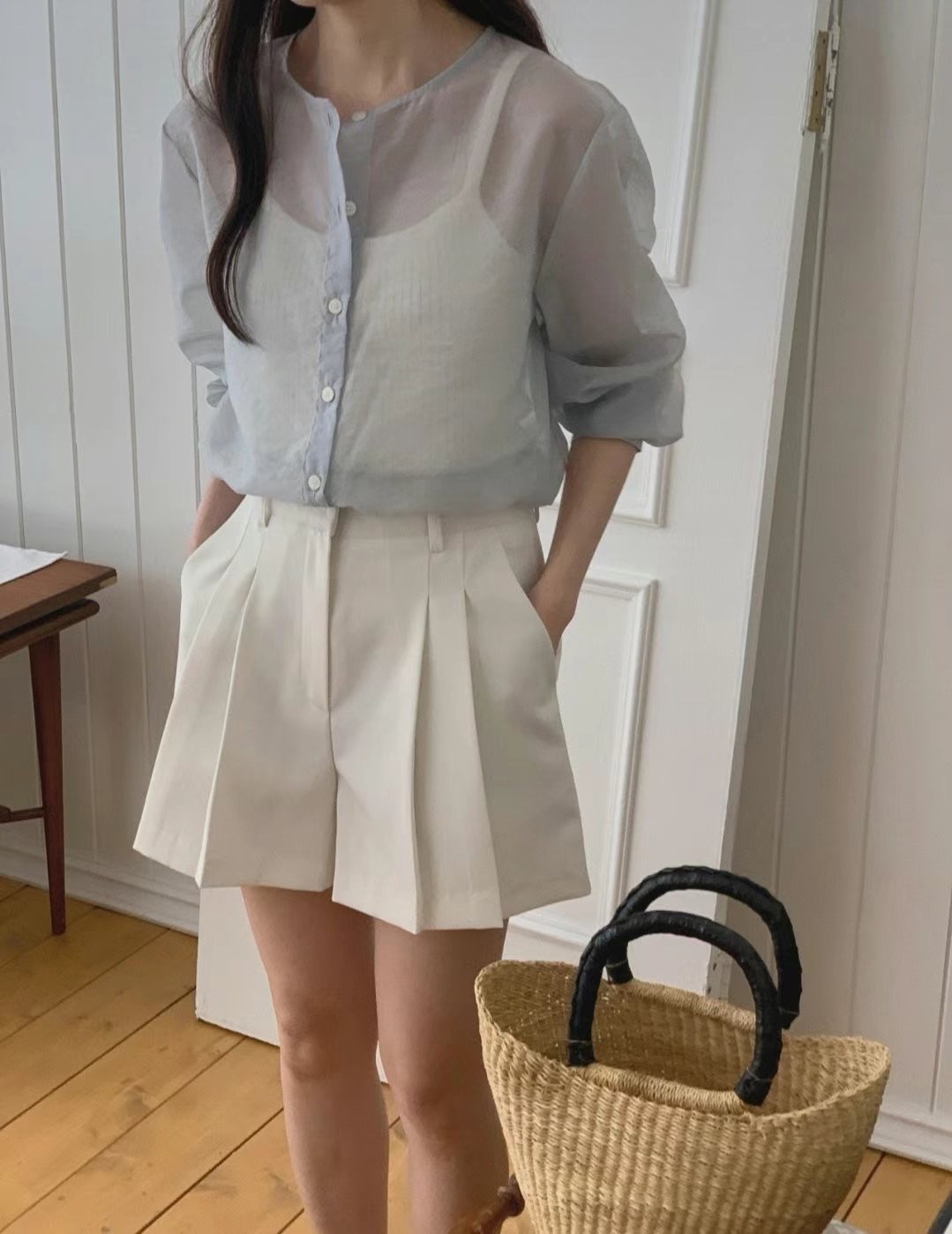 LIBRE東大門㊣直郵女裝新品時尚職業人氣25春夏真品休閑短褲HAY KNOCK短褲圖色1
