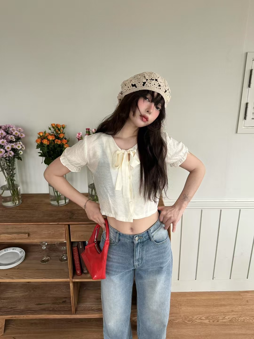ONTHEMOOD東大門㊣代購女士新款真品人氣休閑熱賣襯衫蕾絲衫RIPPLE襯衫/蕾絲衫