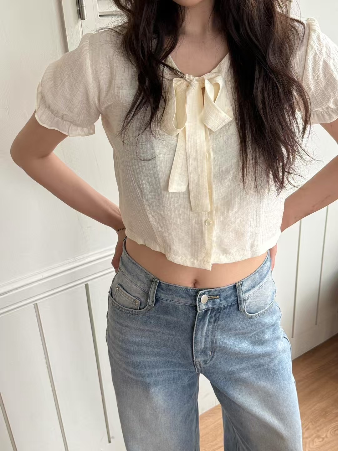 ONTHEMOOD東大門㊣代購女士新款真品人氣休閑熱賣襯衫蕾絲衫RIPPLE襯衫/蕾絲衫