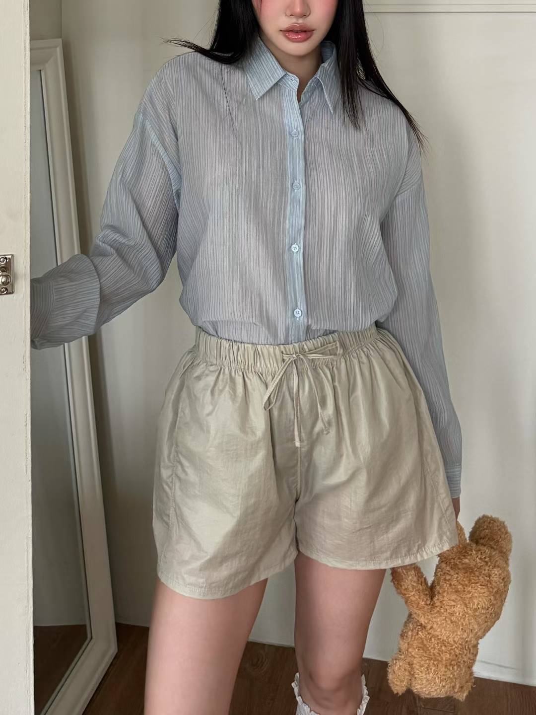 ONTHEMOOD東大門㊣直郵女士新品推薦休閑人氣25春夏時尚短褲RIPPLE短褲