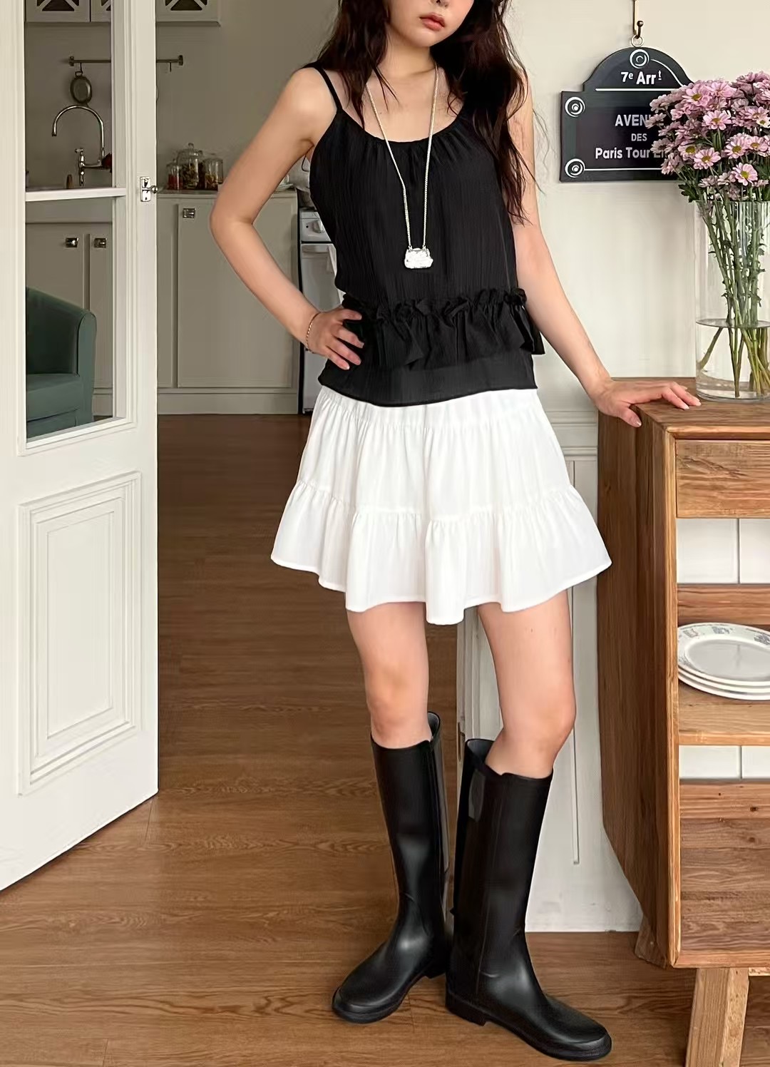 ONTHEMOOD東大門㊣直郵女裝新品真品休閑25春夏熱賣吊帶背心RIPPLE吊帶/背心