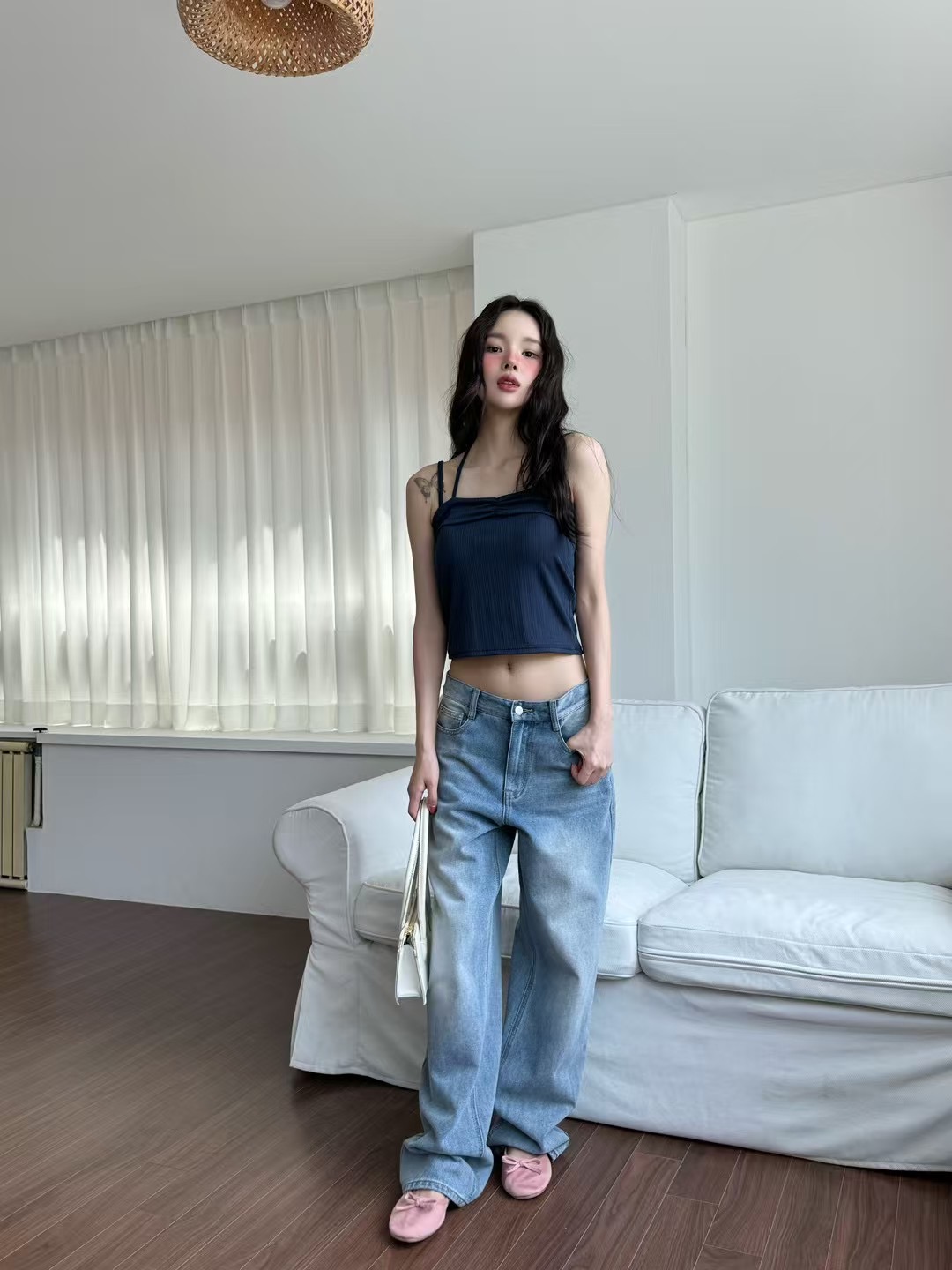 ONTHEMOOD東大門㊣直郵女士新品職業時尚25春夏休閑吊帶背心RIPPLE吊帶/背心
