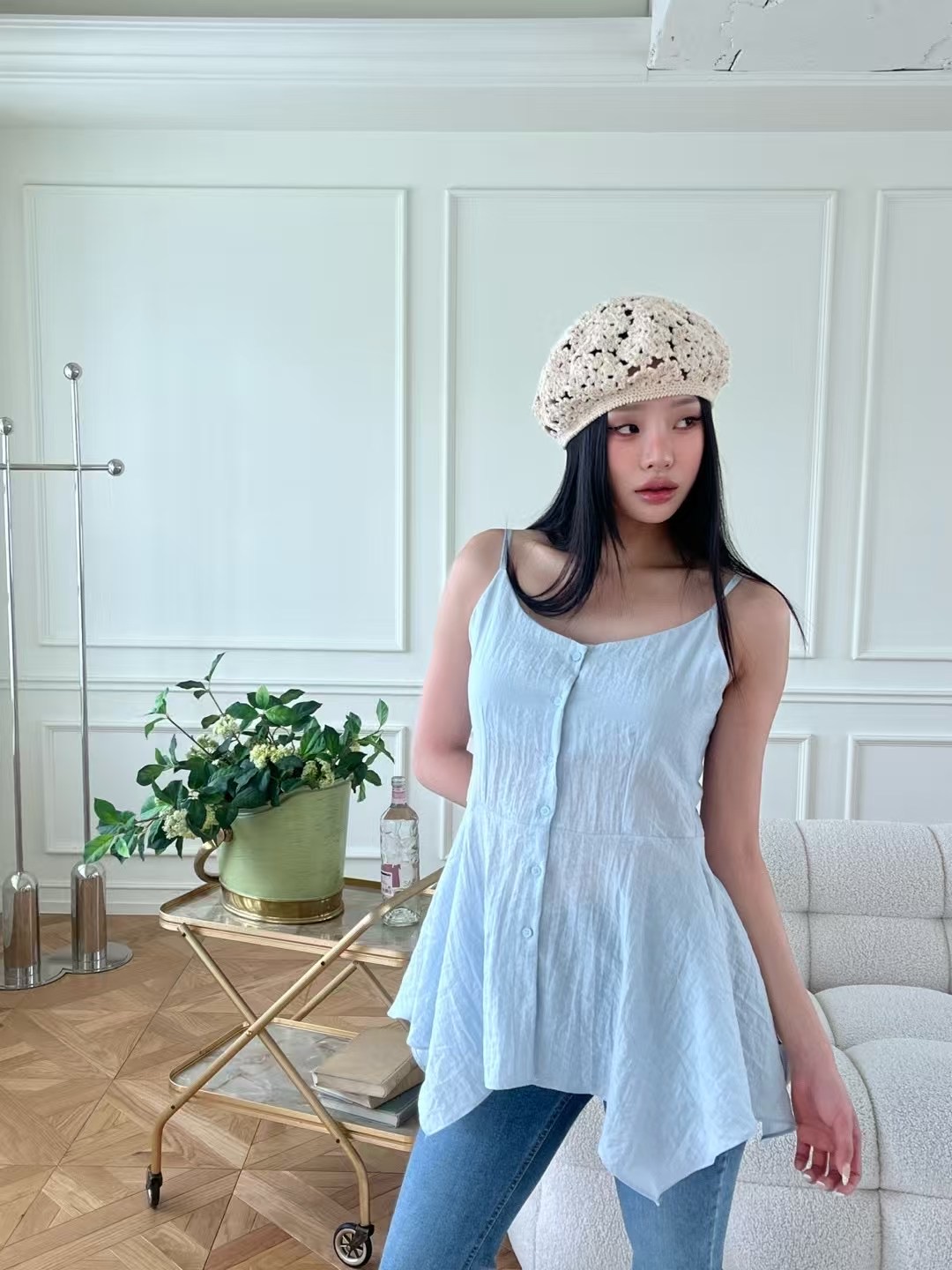 ONTHEMOOD東大門㊣實拍女裝新品真品職業人氣熱賣時尚吊帶背心RIPPLE吊帶/背心圖色3
