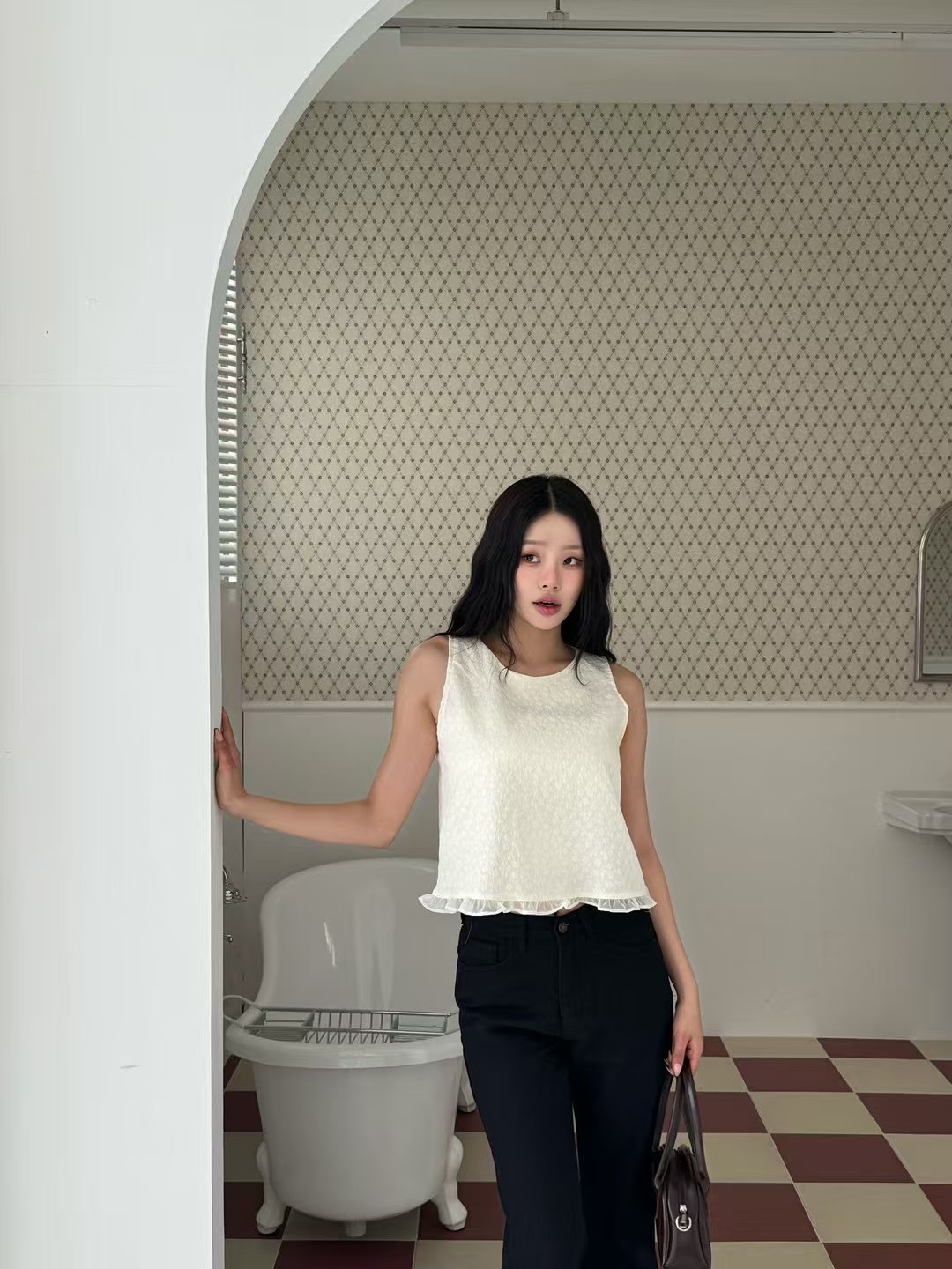 ONTHEMOOD東大門㊣實拍女裝新款25春夏真品時尚職業襯衫蕾絲衫RIPPLE襯衫/蕾絲衫