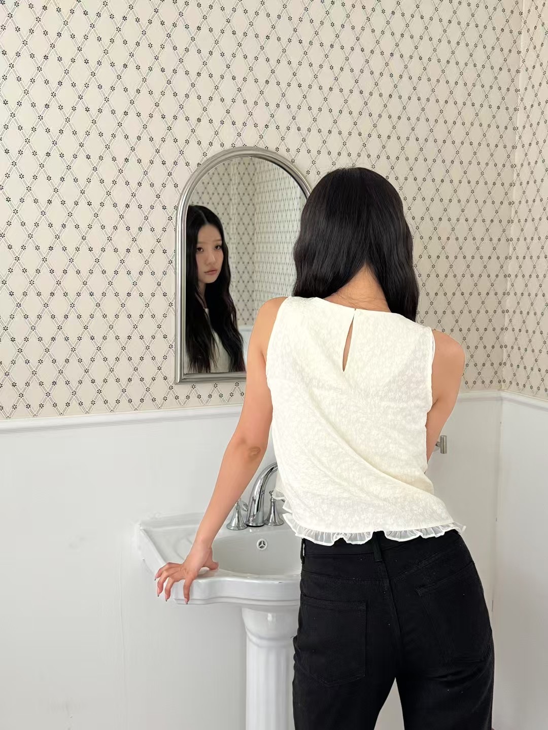 ONTHEMOOD東大門㊣實拍女裝新款25春夏真品時尚職業襯衫蕾絲衫RIPPLE襯衫/蕾絲衫
