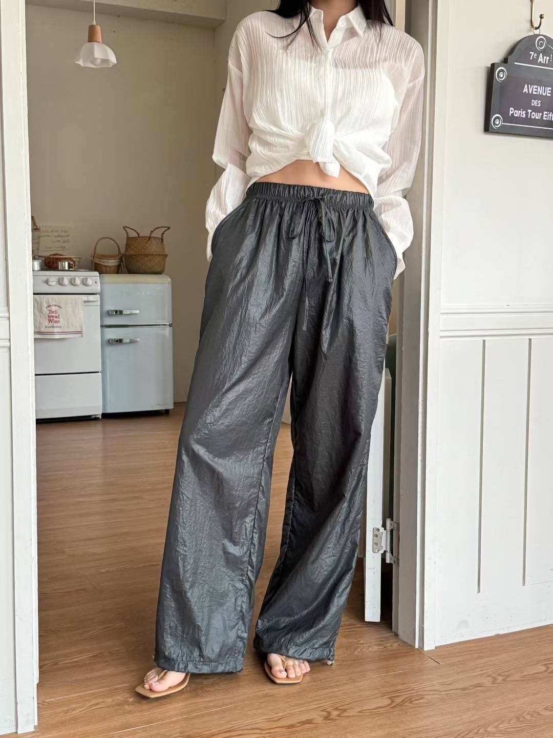 ONTHEMOOD東大門㊣直郵女士新品人氣職業25春夏休閑推薦休閑褲RIPPLE休閑褲