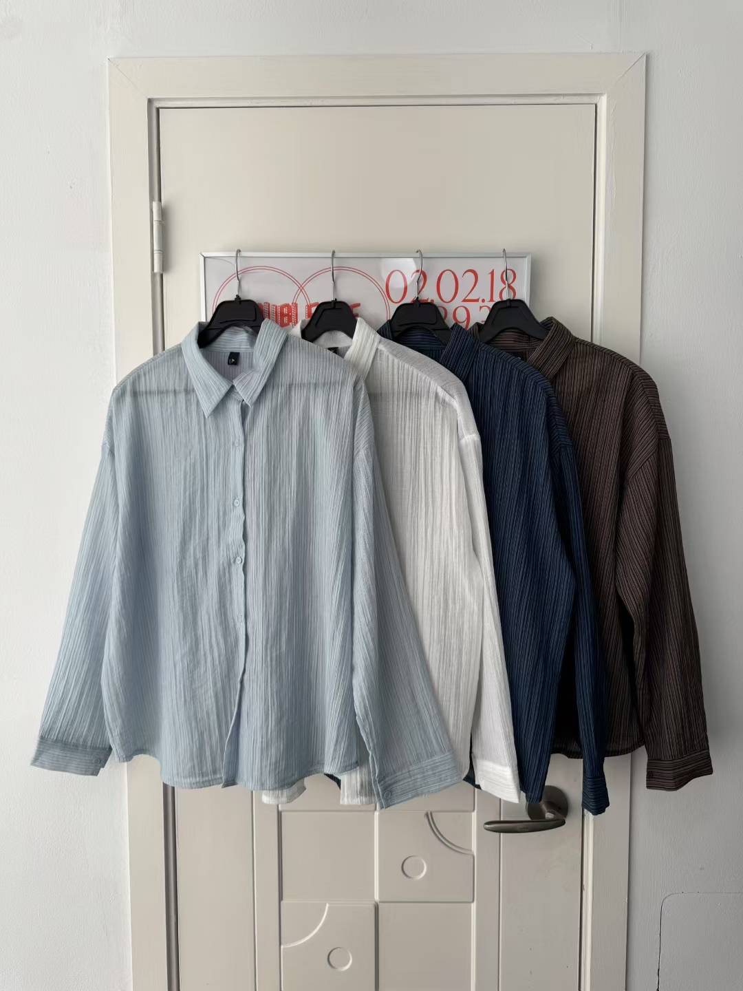 ONTHEMOOD東大門㊣實拍女士新品25春夏熱賣時尚推薦襯衫蕾絲衫RIPPLE襯衫/蕾絲衫圖色3左三色