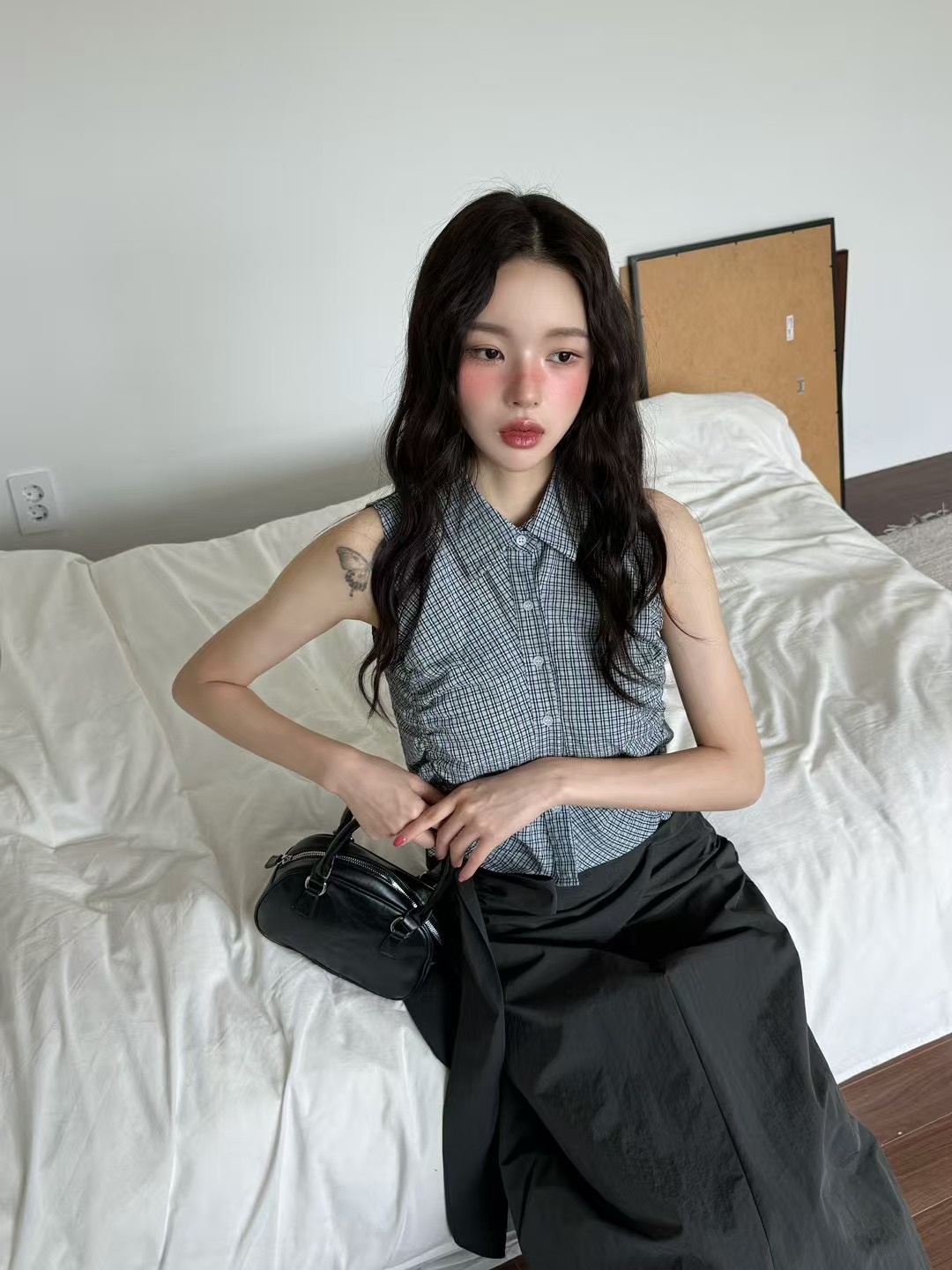 ONTHEMOOD韓國直郵㊣女士新款時尚職業推薦25春夏襯衫蕾絲衫RIPPLE襯衫/蕾絲衫