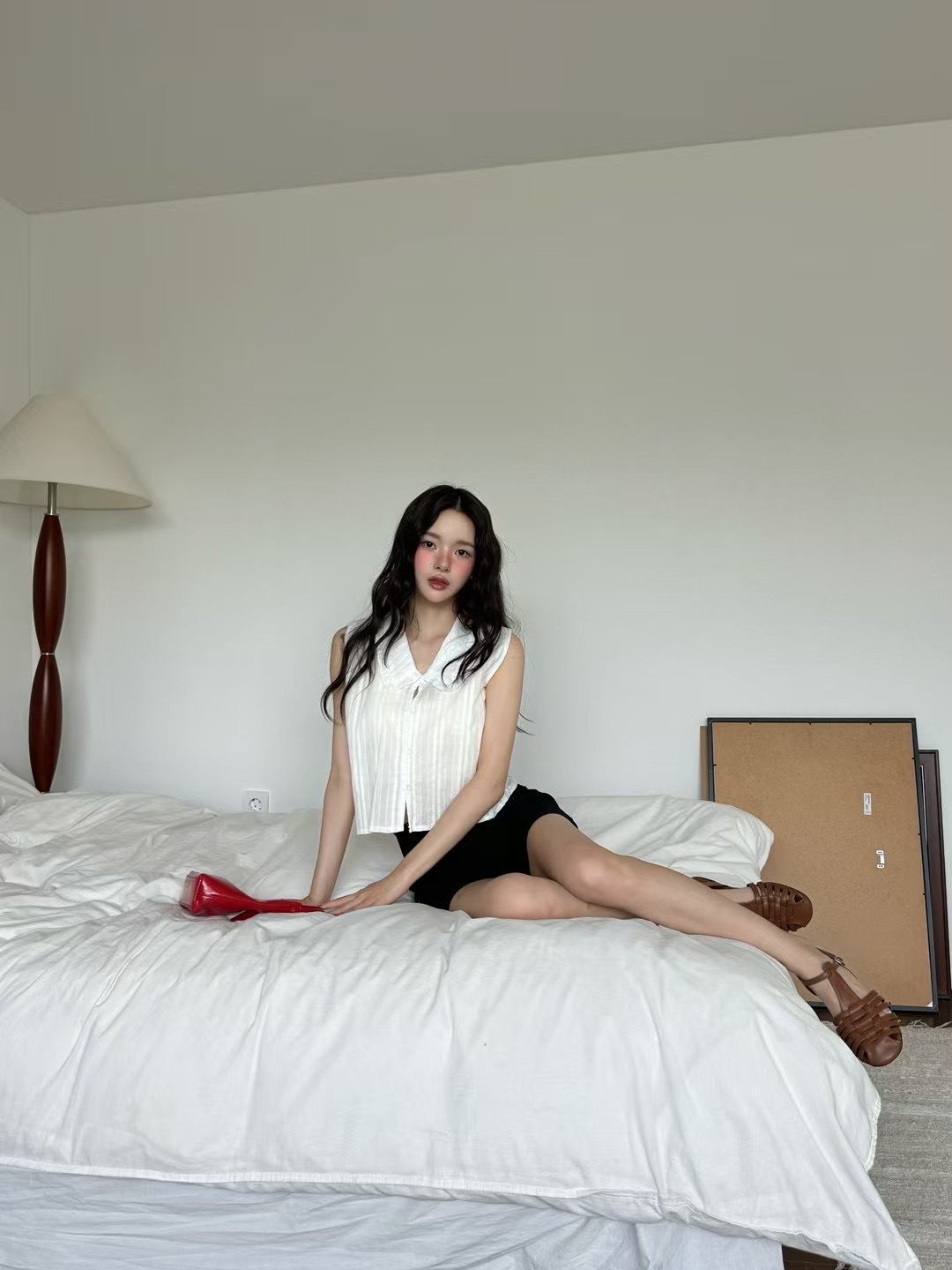 ONTHEMOOD韓國直郵㊣女士新品真品休閑時尚人氣職業襯衫蕾絲衫RIPPLE襯衫/蕾絲衫