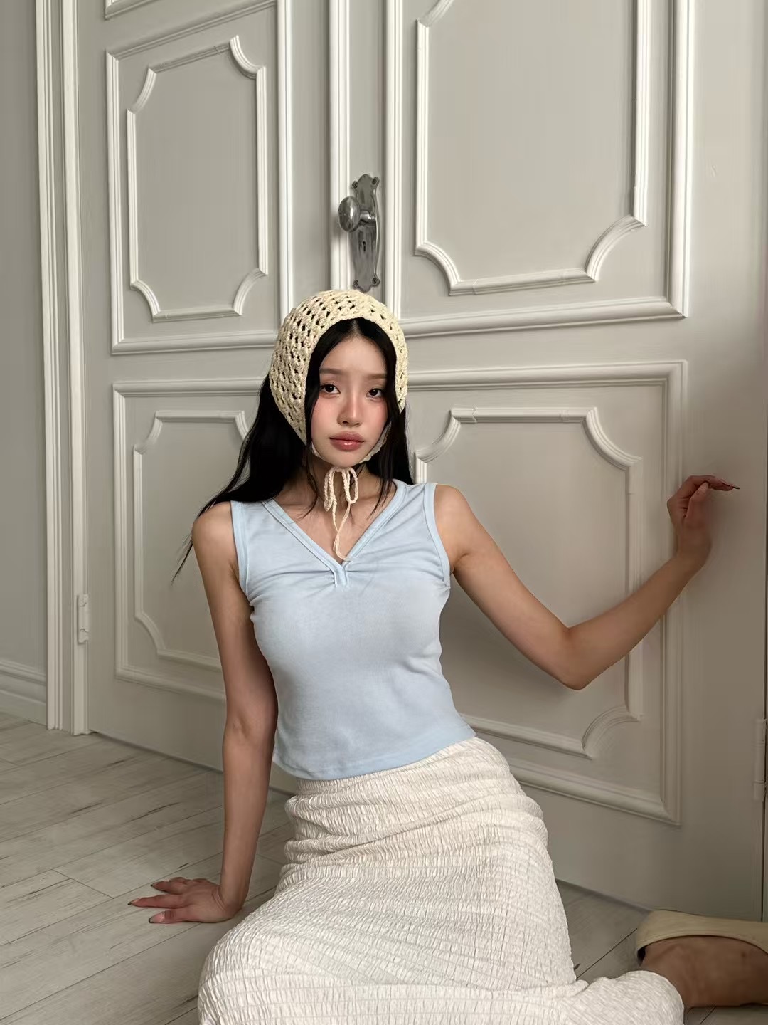 ONTHEMOOD東大門㊣代購女裝新品熱賣25春夏職業人氣吊帶背心RIPPLE吊帶/背心