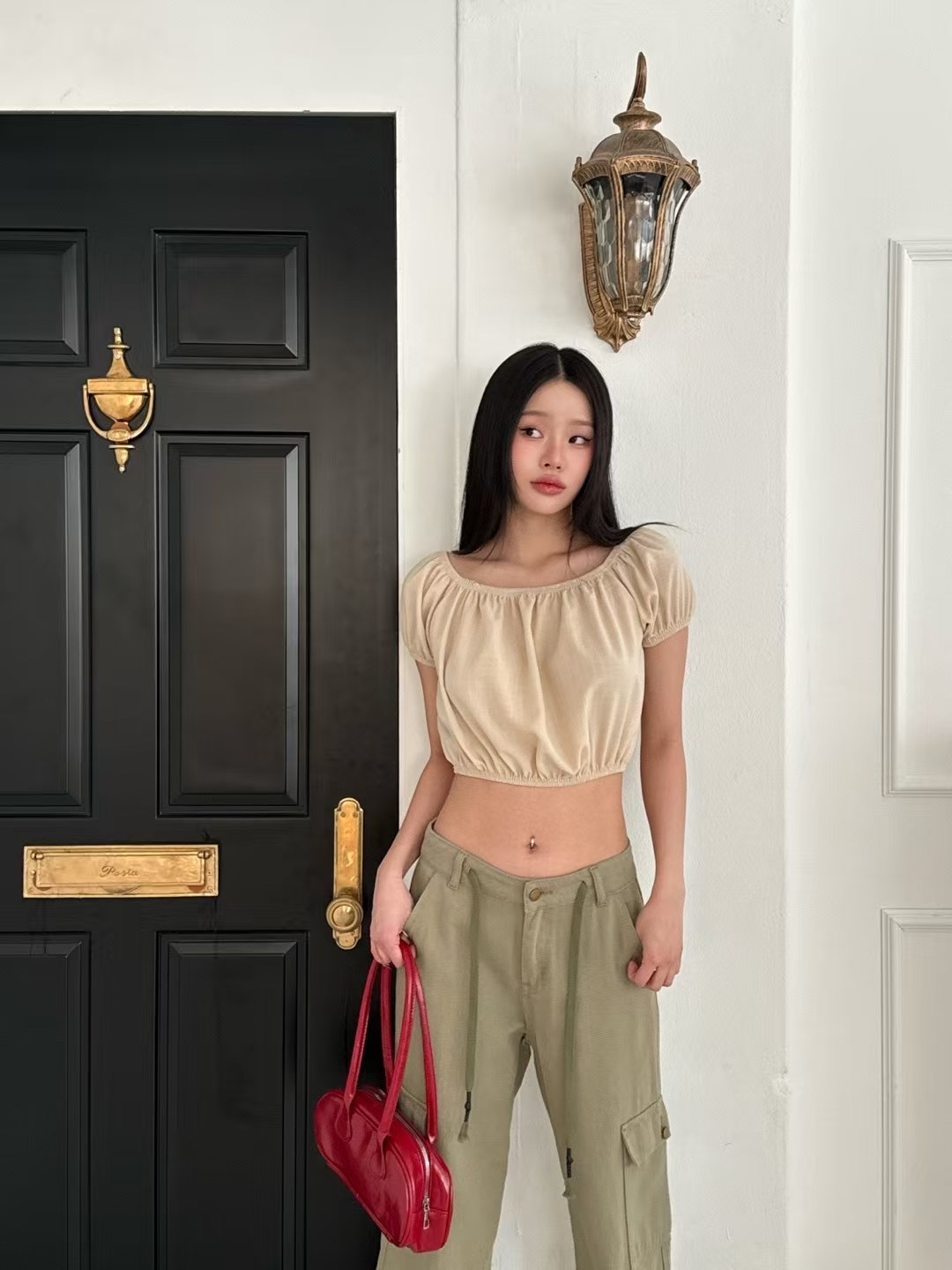 ONTHEMOOD東大門㊣代購女士新品人氣25春夏休閑真品襯衫蕾絲衫RIPPLE襯衫/蕾絲衫