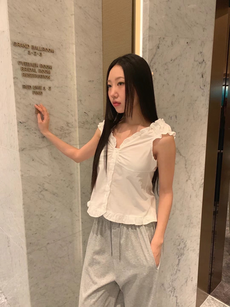 FORMAL韓國代購㊣女士新款熱賣職業休閑人氣襯衫蕾絲衫褶皺FORMAL襯衫/蕾絲衫
