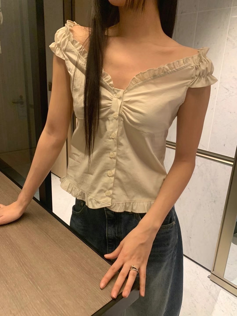 FORMAL韓國代購㊣女士新款熱賣職業休閑人氣襯衫蕾絲衫褶皺FORMAL襯衫/蕾絲衫圖色2