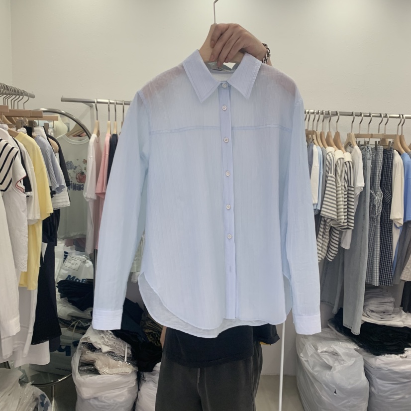 LELEN東大門㊣代購女裝新品真品25春夏人氣時尚襯衫蕾絲衫鏤空LELEN襯衫/蕾絲衫圖色2