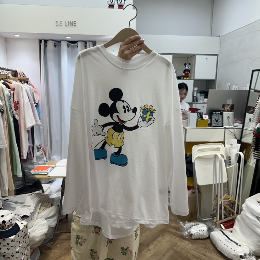DE LINE韓國直郵㊣女士新品人氣休閑職業熱賣25春夏長袖T恤DE LINE長袖T恤