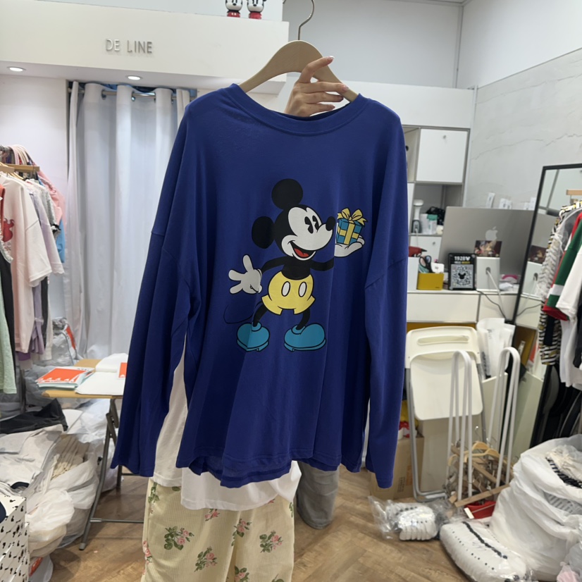 DE LINE韓國直郵㊣女士新品人氣休閑職業熱賣25春夏長袖T恤DE LINE長袖T恤圖色2