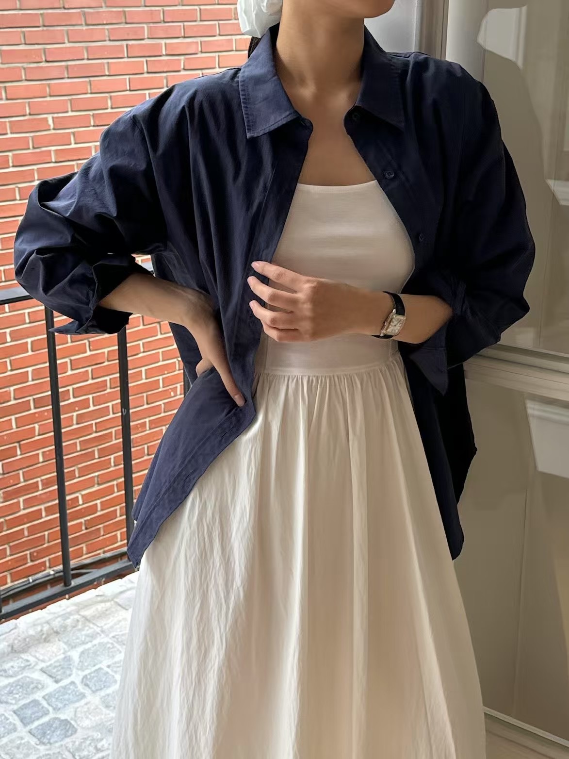 AMU東大門㊣代購女裝新款休閑熱賣人氣25春夏時尚襯衫蕾絲衫CLOSER襯衫/蕾絲衫圖色3