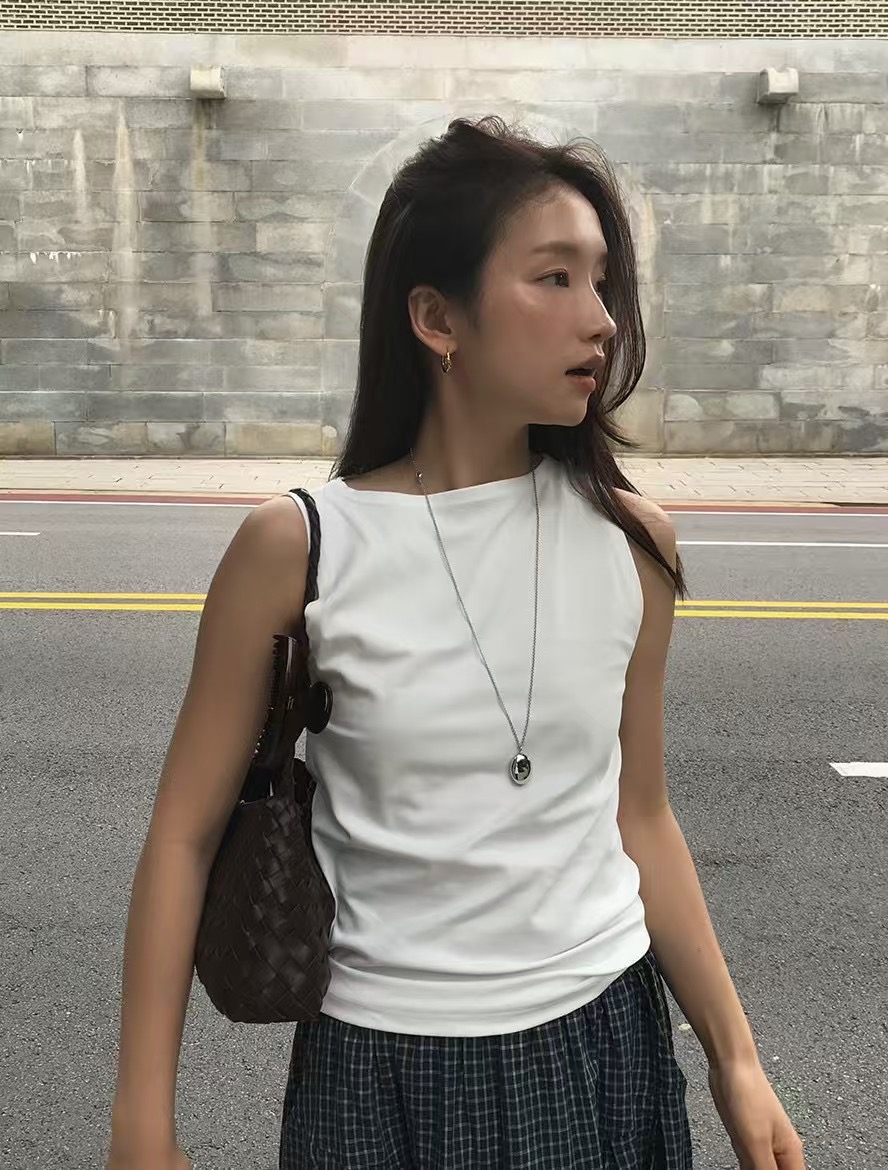 AMU韓國直郵㊣女裝新款時尚職業推薦真品熱賣休閑25春夏吊帶背心CLOSER吊帶/背心圖色1