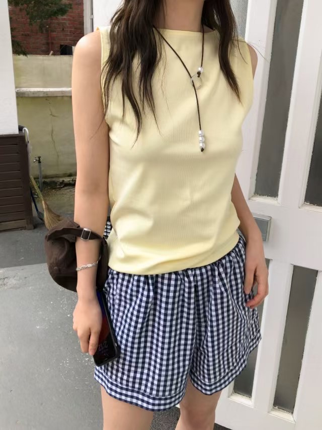 AMU韓國直郵㊣女裝新款時尚職業推薦真品熱賣休閑25春夏吊帶背心CLOSER吊帶/背心圖色2