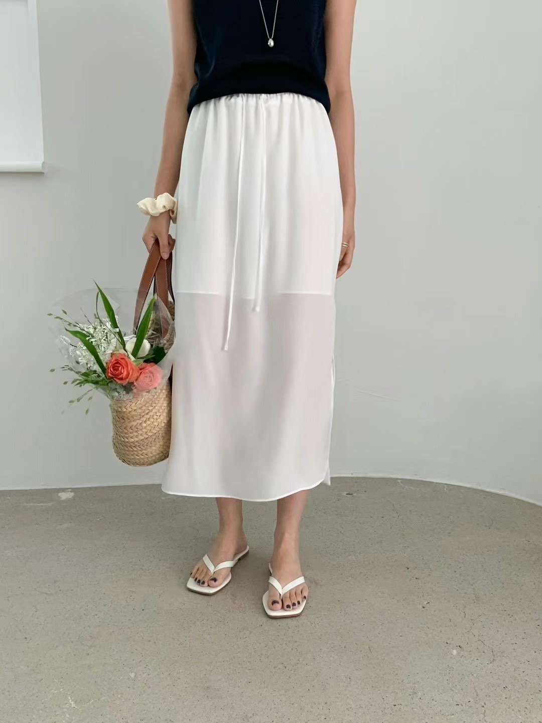 FLAT WHITE東大門㊣直郵女裝新款25春夏時尚職業休閑熱賣長裙FLAT WHITE長裙