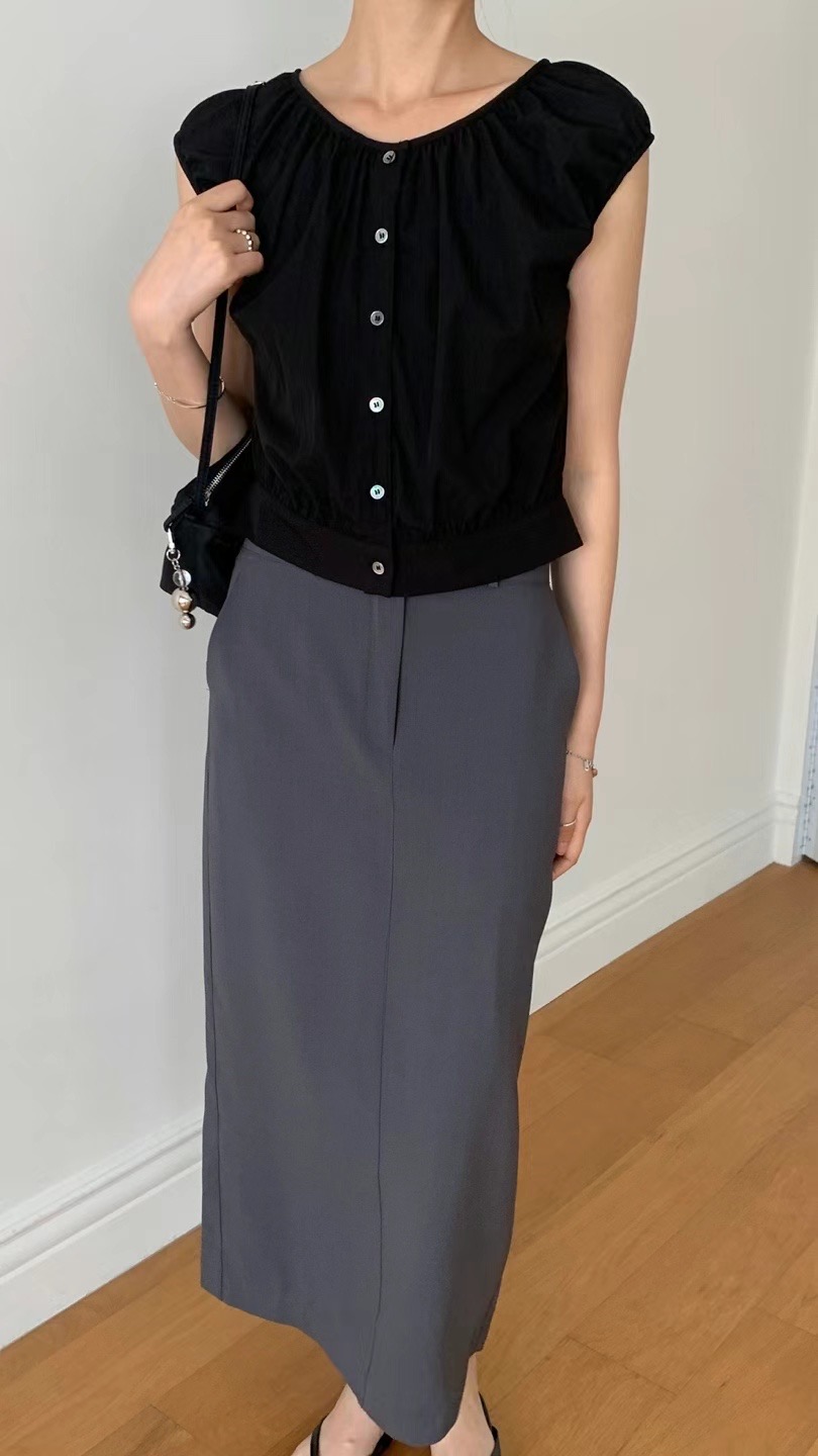FLAT WHITE韓國代購㊣女士新品25春夏時尚推薦真品襯衫蕾絲衫FLAT WHITE襯衫/蕾絲衫圖色2
