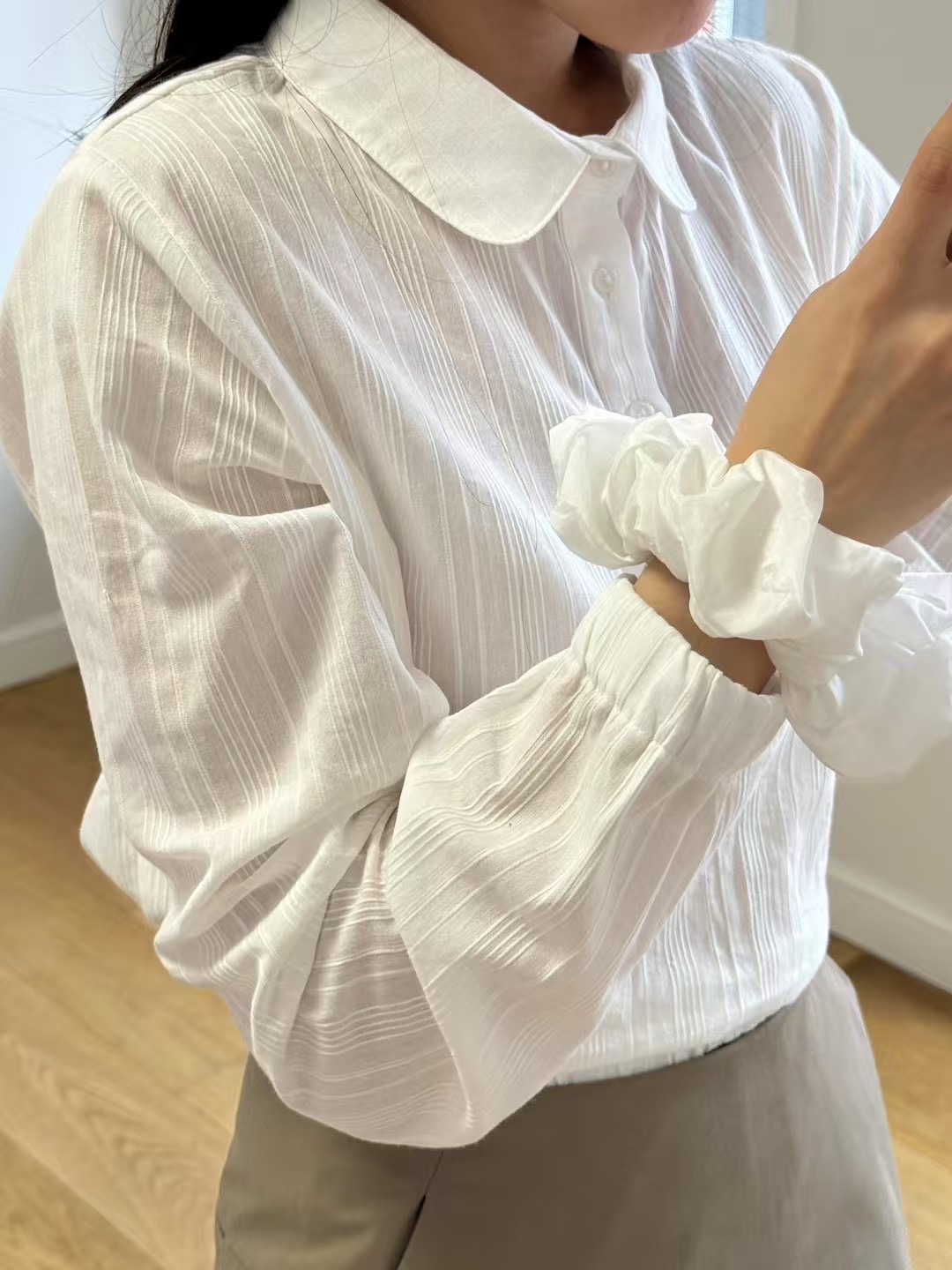 AMU東大門㊣實拍女裝新品熱賣推薦休閑25春夏人氣襯衫蕾絲衫CLOSER襯衫/蕾絲衫