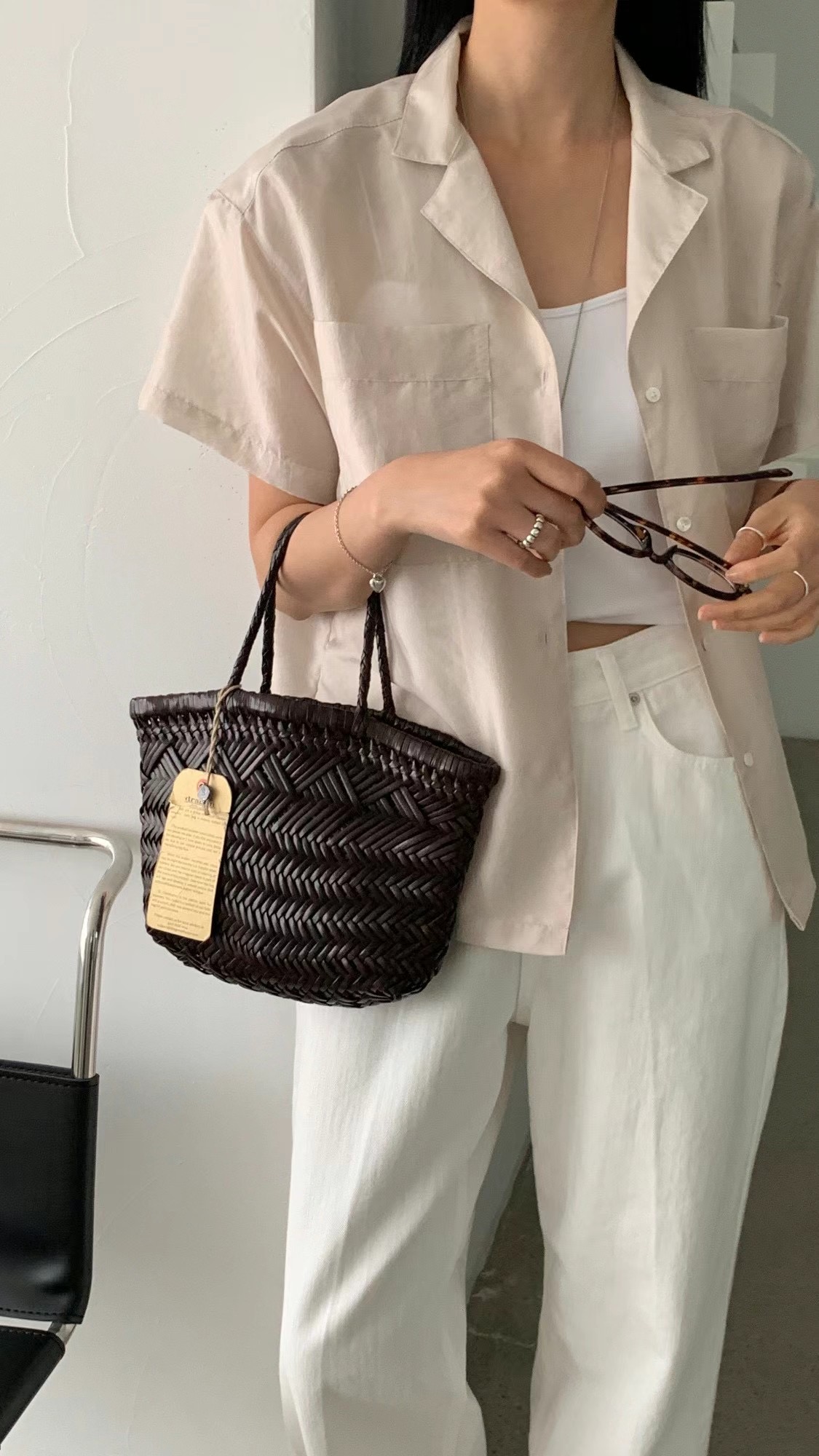 FLAT WHITE東大門㊣直郵女裝新款職業休閑推薦25春夏襯衫蕾絲衫FLAT WHITE襯衫/蕾絲衫