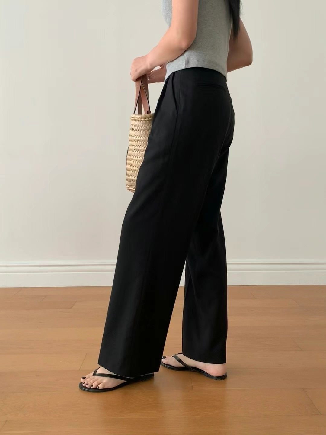 FLAT WHITE韓國直郵㊣女士新品人氣25春夏時尚休閑真品休閑褲FLAT WHITE休閑褲