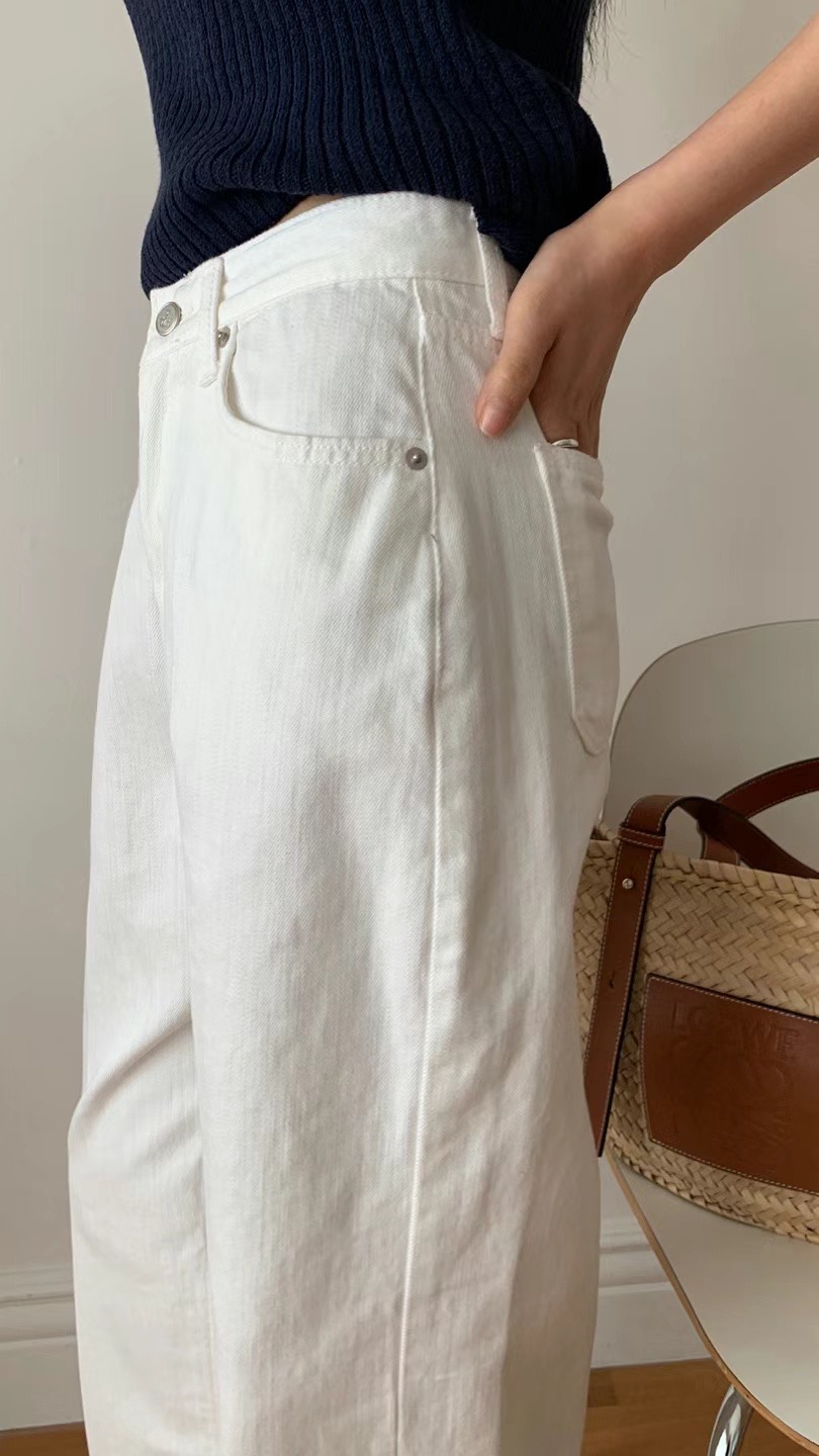 FLAT WHITE東大門㊣代購女裝新品休閑25春夏職業熱賣牛仔褲FLAT WHITE牛仔褲